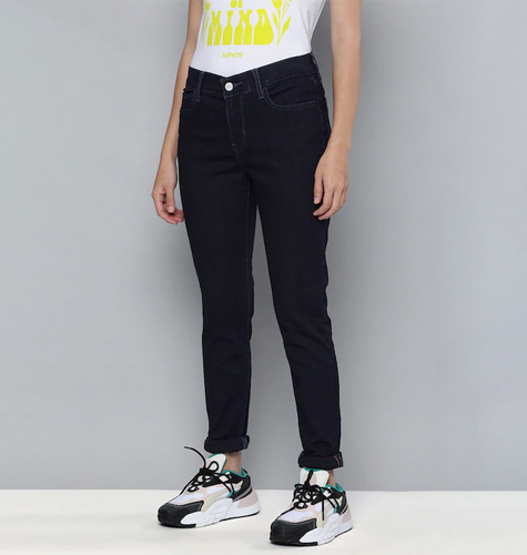 Women Blue 710 Super Skinny Fit Mid Rise Stretchable Jeans